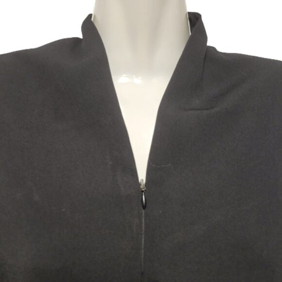 Sleeveless Black Maxi Front Zipper Long Dress Side Slits Size M/L - Picture 7 of 16